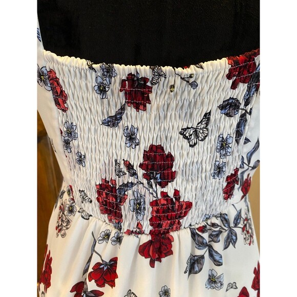 Candies Dress Womens Size Small  Smocked High Low Flowy Chic  Flutter Sleeve - Picture 7 of 12